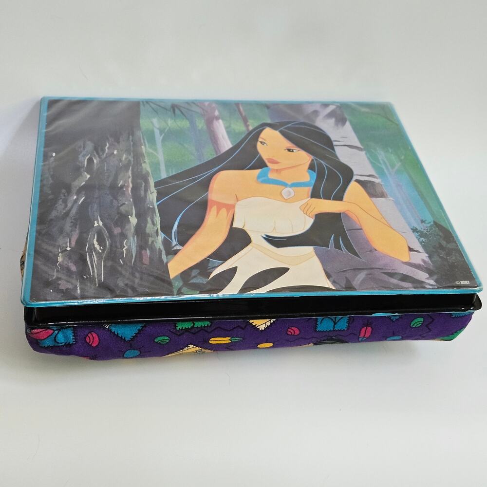 Vintage 1995 Disney Pocahontas Pillowed Lap Desk Rose Art 90s Kids Writing Desk